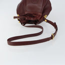 CARTIER Must Line Shoulder Bag Leather Bordeaux Gold Auth BA7014-7
