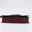 CARTIER Must Line Shoulder Bag Leather Bordeaux Gold Auth BA7015-5