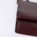 CARTIER Must Line Shoulder Bag Leather Bordeaux Gold Auth BA7015-9