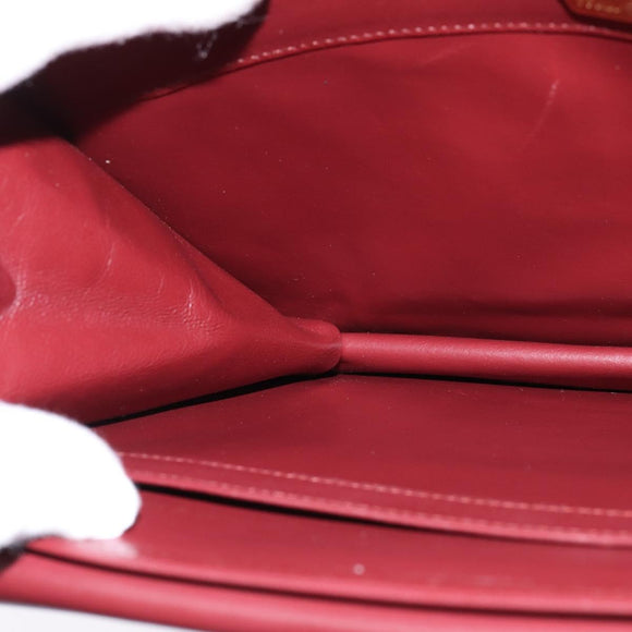 CARTIER Must Line Shoulder Bag Leather Bordeaux Gold Auth BA7015