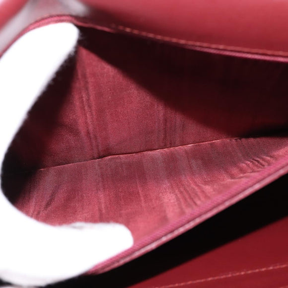 CARTIER Must Line Shoulder Bag Leather Bordeaux Gold Auth BA7015