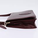 CARTIER Must Line Shoulder Bag Leather Bordeaux Gold Auth BA7015-3