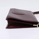 CARTIER Must Line Shoulder Bag Leather Bordeaux Gold Auth BA7015-4