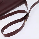 CARTIER Must Line Shoulder Bag Leather Bordeaux Gold Auth BA7015-7