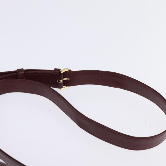 CARTIER Must Line Shoulder Bag Leather Bordeaux Gold Auth BA7015