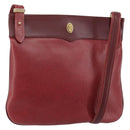 CARTIER Must Line Shoulder Bag Leather Bordeaux Gold Auth BA7016-1