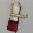 CARTIER Must Line Shoulder Bag Leather Bordeaux Gold Auth BA7016-21
