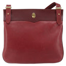 CARTIER Must Line Shoulder Bag Leather Bordeaux Gold Auth BA7016-13