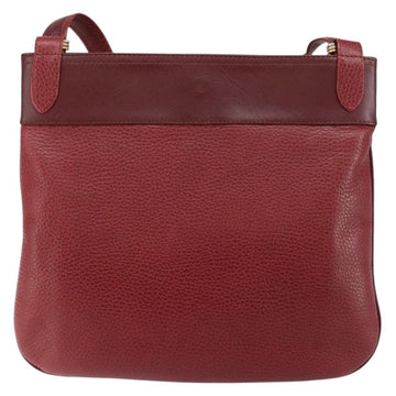CARTIER Must Line Shoulder Bag Leather Bordeaux Gold Auth BA7016 - 0
