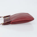 CARTIER Must Line Shoulder Bag Leather Bordeaux Gold Auth BA7016-4