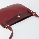 CARTIER Must Line Shoulder Bag Leather Bordeaux Gold Auth BA7016-6