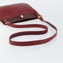 CARTIER Must Line Shoulder Bag Leather Bordeaux Gold Auth BA7016-7
