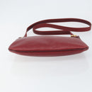 CARTIER Must Line Shoulder Bag Leather Bordeaux Gold Auth BA7016-5