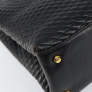 BALLY Hand Bag Leather Black Gold Auth BA7018-15