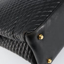 BALLY Hand Bag Leather Black Gold Auth BA7018-17