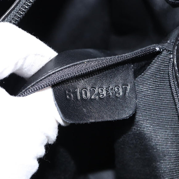 BALLY Hand Bag Leather Black Gold Auth BA7018