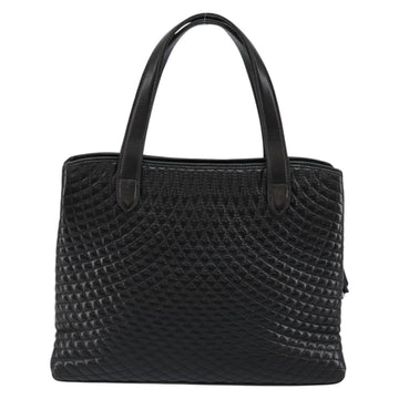 BALLY Hand Bag Leather Black Gold Auth BA7018 - 0