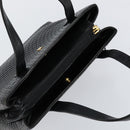 BALLY Hand Bag Leather Black Gold Auth BA7018-6