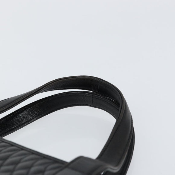 BALLY Hand Bag Leather Black Gold Auth BA7018