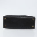 BALLY Hand Bag Leather Black Gold Auth BA7018-5