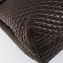 BALLY Hand Bag Leather Brown Gold Auth BA7019-15