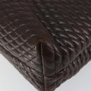 BALLY Hand Bag Leather Brown Gold Auth BA7019-16