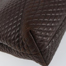 BALLY Hand Bag Leather Brown Gold Auth BA7019-17