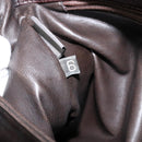 BALLY Hand Bag Leather Brown Gold Auth BA7019-11