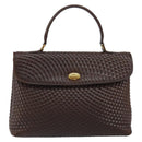 BALLY Hand Bag Leather Brown Gold Auth BA7019-13