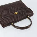 BALLY Hand Bag Leather Brown Gold Auth BA7019-6