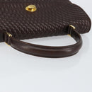 BALLY Hand Bag Leather Brown Gold Auth BA7019-7