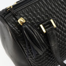BALLY Hand Bag Leather Black Gold Auth BA7020-9