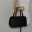 BALLY Hand Bag Leather Black Gold Auth BA7020-23