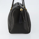 BALLY Hand Bag Leather Black Gold Auth BA7020-4