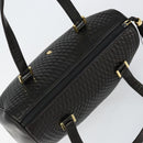 BALLY Hand Bag Leather Black Gold Auth BA7020-6