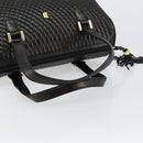 BALLY Hand Bag Leather Black Gold Auth BA7020-7