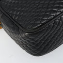 BALLY Chain Shoulder Bag Leather Black Gold Auth BA7021-14