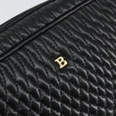 BALLY Chain Shoulder Bag Leather Black Gold Auth BA7021-17