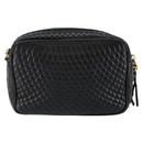 BALLY Chain Shoulder Bag Leather Black Gold Auth BA7021-2