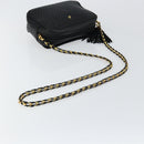 BALLY Chain Shoulder Bag Leather Black Gold Auth BA7021-7
