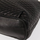 BALLY Chain Tote Bag Leather Black Gold Auth BA7022-16