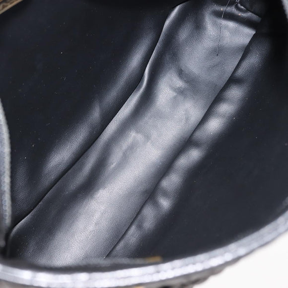 BALLY Chain Tote Bag Leather Black Gold Auth BA7022