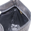 BALLY Chain Tote Bag Leather Black Gold Auth BA7022-19