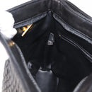 BALLY Chain Tote Bag Leather Black Gold Auth BA7022-20