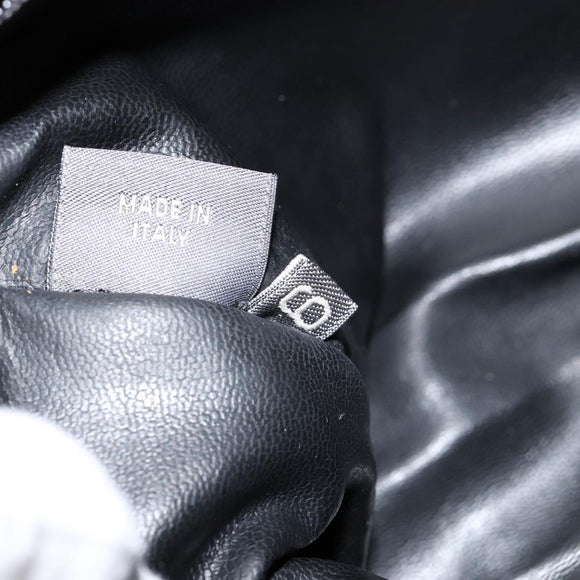 BALLY Hand Bag Leather Black Gold Auth BA7023