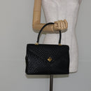 BALLY Hand Bag Leather Black Gold Auth BA7023-23