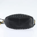 BALLY Hand Bag Leather 2way Black Gold Auth BA7024-5