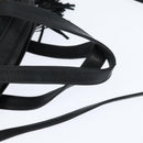 BALLY Hand Bag Leather 2way Black Gold Auth BA7024-7