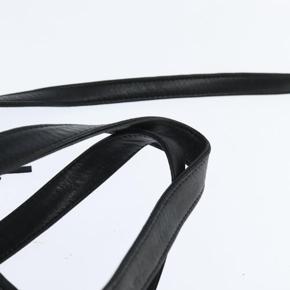 BALLY Hand Bag Leather 2way Black Gold Auth BA7024