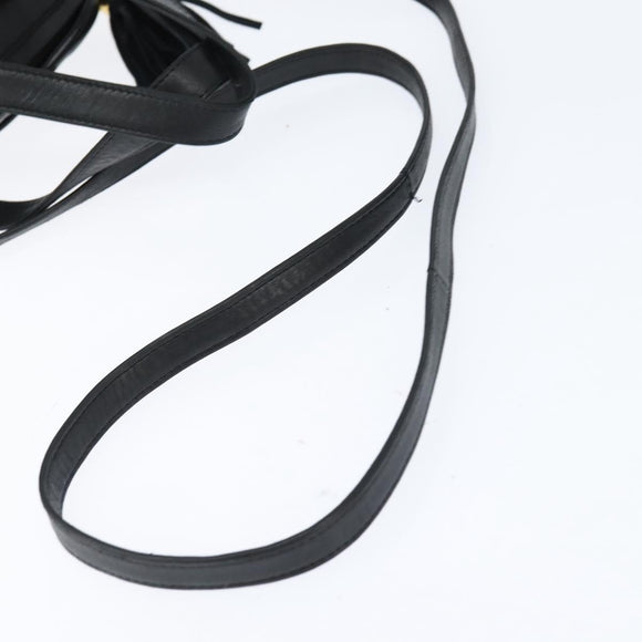 BALLY Hand Bag Leather 2way Black Gold Auth BA7024